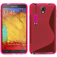 Samsung Galaxy Note 3 Neo / Lite Duos 3G LTE SM-N750 SM-N7505 SM-N7502: Accessoire Housse Etui Pochette Coque S silicone gel + mini Stylet - ROSE