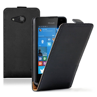 Microsoft Nokia Lumia 550: Accessoire Housse coque etui cuir fine slim - NOIR
