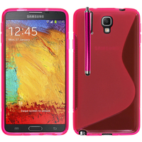 Samsung Galaxy Note 3 Neo / Lite Duos 3G LTE SM-N750 SM-N7505 SM-N7502: Accessoire Housse Etui Pochette Coque S silicone gel + Stylet - ROSE