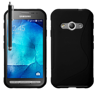Samsung Galaxy Xcover 3 SM-G388F: Accessoire Housse Etui Pochette Coque S silicone gel + Stylet - NOIR