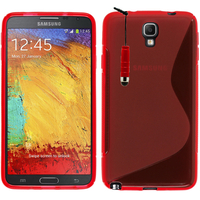 Samsung Galaxy Note 3 Neo / Lite Duos 3G LTE SM-N750 SM-N7505 SM-N7502: Accessoire Housse Etui Pochette Coque S silicone gel + mini Stylet - ROUGE