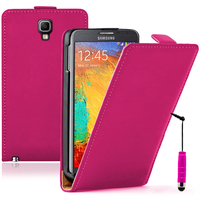 Samsung Galaxy Note 3 Neo / Lite Duos 3G LTE SM-N750 SM-N7505 SM-N7502: Accessoire Housse coque etui cuir fine slim + mini Stylet - ROSE