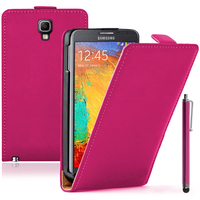 Samsung Galaxy Note 3 Neo / Lite Duos 3G LTE SM-N750 SM-N7505 SM-N7502: Accessoire Housse coque etui cuir fine slim + Stylet - ROSE