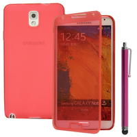 Samsung Galaxy Note 3 N9000/ N9002/ N9005/ N9006: Accessoire Coque Etui Housse Pochette silicone gel Portefeuille Livre rabat + Stylet - ROSE