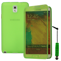 Samsung Galaxy Note 3 N9000/ N9002/ N9005/ N9006: Accessoire Coque Etui Housse Pochette silicone gel Portefeuille Livre rabat + mini Stylet - VERT