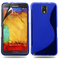 Samsung Galaxy Note 3 N9000/ N9002/ N9005/ N9006: Accessoire Housse Etui Pochette Coque S silicone gel - BLEU
