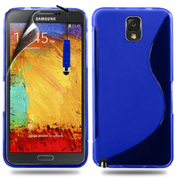 Samsung Galaxy Note 3 N9000/ N9002/ N9005/ N9006: Accessoire Housse Etui Pochette Coque S silicone gel + mini Stylet - BLEU