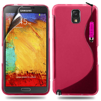 Samsung Galaxy Note 3 N9000/ N9002/ N9005/ N9006: Accessoire Housse Etui Pochette Coque S silicone gel + mini Stylet - ROSE