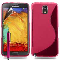 Samsung Galaxy Note 3 N9000/ N9002/ N9005/ N9006: Accessoire Housse Etui Pochette Coque S silicone gel + Stylet - ROSE