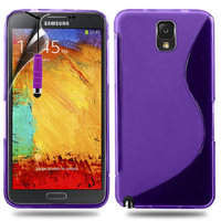 Samsung Galaxy Note 3 N9000/ N9002/ N9005/ N9006: Accessoire Housse Etui Pochette Coque S silicone gel + mini Stylet - VIOLET