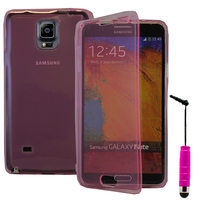 Samsung Galaxy Note 4 SM-N910F/ Note 4 Duos (Dual SIM) N9100/ Note 4 (CDMA)/ N910C N910W8 N910V N910A N910T N910M: Accessoire Coque Etui Housse Pochette silicone gel Portefeuille Livre rabat + mini Stylet - ROSE