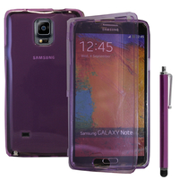Samsung Galaxy Note 4 SM-N910F/ Note 4 Duos (Dual SIM) N9100/ Note 4 (CDMA)/ N910C N910W8 N910V N910A N910T N910M: Accessoire Coque Etui Housse Pochette silicone gel Portefeuille Livre rabat + Stylet - VIOLET