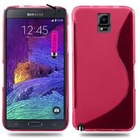 Samsung Galaxy Note 4 SM-N910F/ Note 4 Duos (Dual SIM) N9100/ Note 4 (CDMA)/ N910C N910W8 N910V N910A N910T N910M: Accessoire Housse Etui Pochette Coque S silicone gel + mini Stylet - ROSE