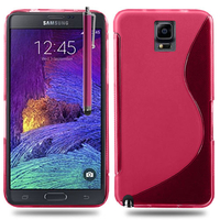 Samsung Galaxy Note 4 SM-N910F/ Note 4 Duos (Dual SIM) N9100/ Note 4 (CDMA)/ N910C N910W8 N910V N910A N910T N910M: Accessoire Housse Etui Pochette Coque S silicone gel + Stylet - ROSE