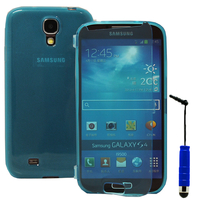 Samsung Galaxy S4 i9500/ i9505/ Value Edition I9515: Accessoire Coque Etui Housse Pochette silicone gel Portefeuille Livre rabat + mini Stylet - BLEU