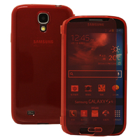 Samsung Galaxy S4 i9500/ i9505/ Value Edition I9515: Accessoire Coque Etui Housse Pochette silicone gel Portefeuille Livre rabat - ROUGE