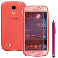 Samsung Galaxy S4 mini i9190/ S4 mini plus I9195I/ i9192/ i9195/ i9197: Accessoire Coque Etui Housse Pochette silicone gel Portefeuille Livre rabat + Stylet - ROSE