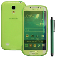 Samsung Galaxy S4 mini i9190/ S4 mini plus I9195I/ i9192/ i9195/ i9197: Accessoire Coque Etui Housse Pochette silicone gel Portefeuille Livre rabat + Stylet - VERT