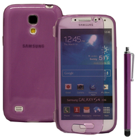 Samsung Galaxy S4 mini i9190/ S4 mini plus I9195I/ i9192/ i9195/ i9197: Accessoire Coque Etui Housse Pochette silicone gel Portefeuille Livre rabat + Stylet - VIOLET