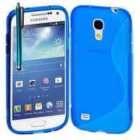 Samsung Galaxy S4 mini i9190/ S4 mini plus I9195I/ i9192/ i9195/ i9197: Accessoire Housse Etui Pochette Coque S silicone gel + Stylet - BLEU