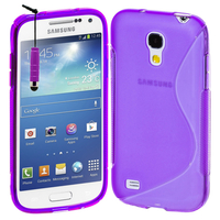 Samsung Galaxy S4 mini i9190/ S4 mini plus I9195I/ i9192/ i9195/ i9197: Accessoire Housse Etui Pochette Coque S silicone gel + mini Stylet - VIOLET