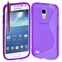 Samsung Galaxy S4 mini i9190/ S4 mini plus I9195I/ i9192/ i9195/ i9197: Accessoire Housse Etui Pochette Coque S silicone gel + Stylet - VIOLET