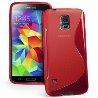 Samsung Galaxy S5 V G900F G900IKSMATW LTE G901F/ Duos / S5 Plus/ S5 Neo SM-G903F/ S5 LTE-A G906S: Accessoire Housse Etui Pochette Coque S silicone gel - ROUGE