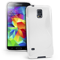 Samsung Galaxy S5 Mini G800F G800H / Duos: Accessoire Housse Etui Pochette Coque S silicone gel - BLANC