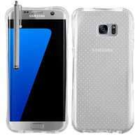 Samsung Galaxy S7 edge G935F/ G935FD/ S7 edge (CDMA) G935: Coque Silicone Antichoc Ultraslim motif de grains flottés + Stylet - TRANSPARENT