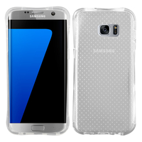 Samsung Galaxy S7 edge G935F/ G935FD/ S7 edge (CDMA) G935: Coque Silicone Antichoc Ultraslim motif de grains flottés - TRANSPARENT