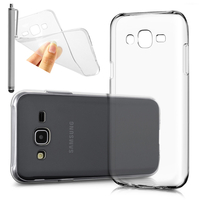 Samsung Galaxy J5 SM-J500F: Accessoire Housse Etui Coque gel UltraSlim et Ajustement parfait + Stylet - TRANSPARENT
