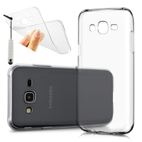 Samsung Galaxy J5 SM-J500F: Accessoire Housse Etui Coque gel UltraSlim et Ajustement parfait + mini Stylet - TRANSPARENT