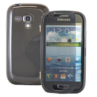 Samsung Galaxy S3 mini i8190/ i8200 VE: Accessoire Coque Etui Housse Pochette silicone gel Portefeuille Livre rabat - GRIS