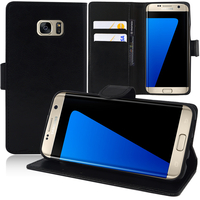 Samsung Galaxy S7 edge G935F/ G935FD/ S7 edge (CDMA) G935: Accessoire Etui portefeuille Livre Housse Coque Pochette support vidéo cuir PU - NOIR