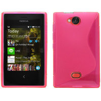 Nokia Asha 503: Accessoire Housse Etui Pochette Coque Silicone Gel motif S Line - ROSE