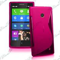 Nokia X/ X+/ A110/ Dual SIM RM-980/ RM-1053: Accessoire Housse Etui Pochette Coque Silicone Gel motif S Line - ROSE