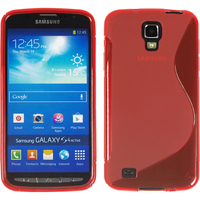 Samsung Galaxy S4 Active I9295/ I537 LTE: Accessoire Housse Etui Pochette Coque Silicone Gel motif S Line - ROUGE