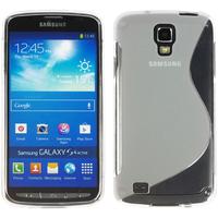 Samsung Galaxy S4 Active I9295/ I537 LTE: Accessoire Housse Etui Pochette Coque Silicone Gel motif S Line - TRANSPARENT