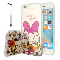 Apple iPhone 6/ 6s: Coque Housse silicone TPU Transparente Ultra-Fine Dessin animé jolie + mini Stylet - Daisy Duck
