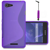 Sony Xperia E3/ E3 Dual D2212 D2203 D2243 D2206 D2202: Accessoire Housse Etui Pochette Coque S silicone gel + mini Stylet - VIOLET