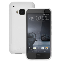 HTC One S9: Accessoire Housse Etui Pochette Coque Silicone Gel motif S Line - BLANC