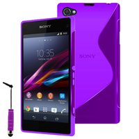 Sony Xperia Z1 Compact D5503: Accessoire Housse Etui Pochette Coque S silicone gel + mini Stylet - VIOLET