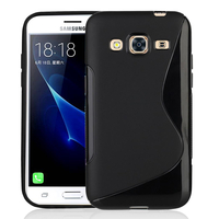 Samsung Galaxy J3 Pro: Accessoire Housse Etui Pochette Coque Silicone Gel motif S Line - NOIR