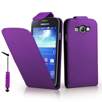 Samsung Galaxy Core I8260/ I8262 Dual Sim: Accessoire Etui Housse Coque Pochette simili cuir à rabat vertical + mini Stylet - VIOLET
