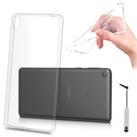 Sony Xperia E5: Accessoire Housse Etui Coque gel UltraSlim et Ajustement parfait + mini Stylet - TRANSPARENT