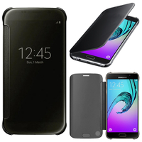 Samsung Galaxy A5 (2016) SM-A510F A510M A510FD A5100 A510Y (non compatible Galaxy A5 (2015)): Coque Silicone gel rigide Livre rabat - NOIR