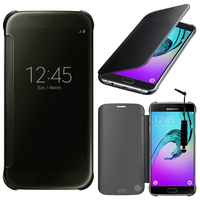 Samsung Galaxy A5 (2016) SM-A510F A510M A510FD A5100 A510Y (non compatible Galaxy A5 (2015)): Coque Silicone gel rigide Livre rabat + mini Stylet - NOIR