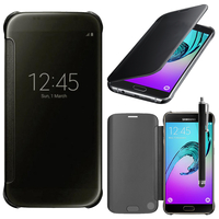 Samsung Galaxy A5 (2016) SM-A510F A510M A510FD A5100 A510Y (non compatible Galaxy A5 (2015)): Coque Silicone gel rigide Livre rabat + Stylet - NOIR