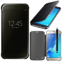 Samsung Galaxy J5 (2016) J510FN/ J510F/ J510G/ J510Y/ J510M/ J5 Duos (2016): Coque Silicone gel rigide Livre rabat + Stylet - NOIR