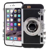 Apple iPhone 6 Plus/ 6s Plus: Coque Silicone TPU motif appreil photo élégant camera case - NOIR